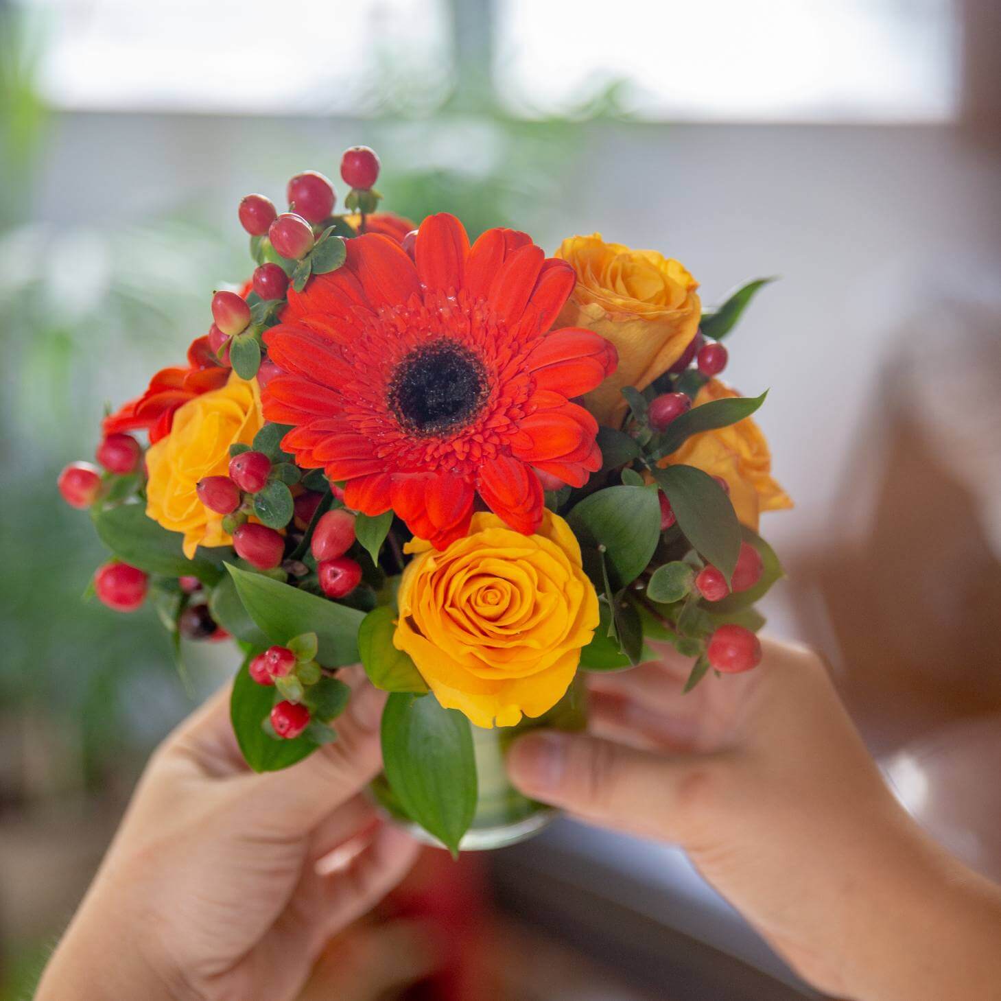 Fresh Flower on Glass Vase by AFTERRAINFLORIST