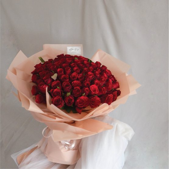 Fresh & Beautiful 99 Red Rose Bouquet by AFTERRAINFLORIST