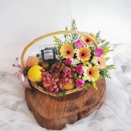 Flower & Fruit Basket by AFTERRAINFLORIST