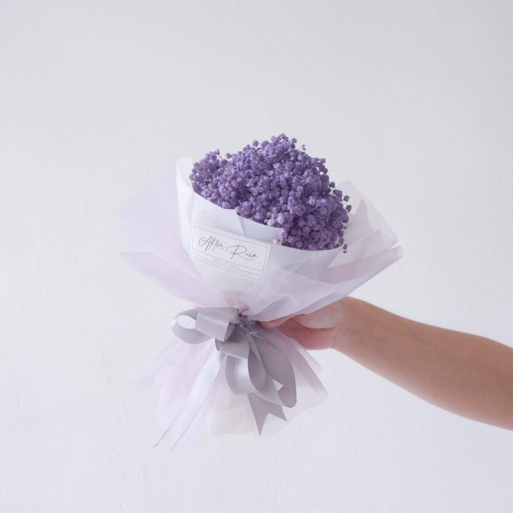 Mini Dried Purple Baby Breath Flower Bouquet by AfterRainFlorist, PJ Florist
