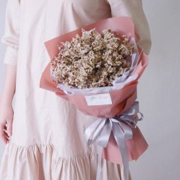 Dried White Caspia Bouquet by AFTERRAINFLORIST
