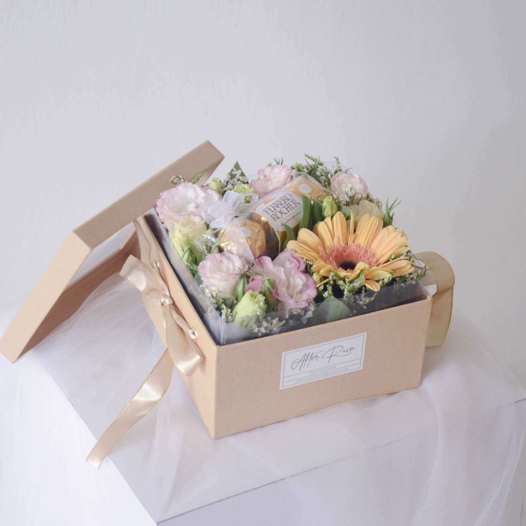 Flower Box with Ferrero Rocher by AfterRainFlorist, PJ & KL Flower Delivery