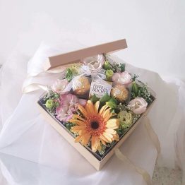 Flower Box with Ferrero Rocher by AFTERRAINFLORIST