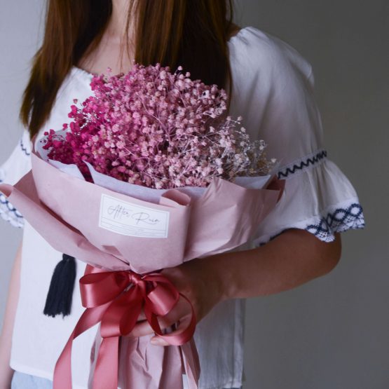 Pink Baby Breath Dried Flower Bouquet by AfterRainFlorist, PJ Florist