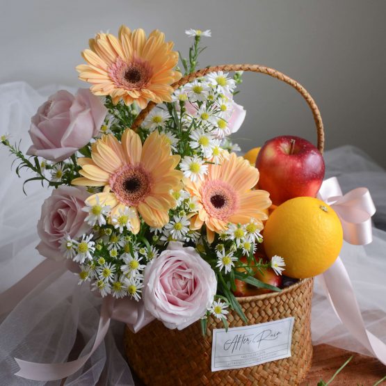 Yippee Pastel Flower & Fruit Basket by AfterRainFlorist, PJ Florist
