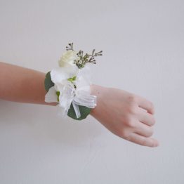 Beau White Fresh Wedding Wrist Corsage by AfterRainFlorist, PJ Florist, KL & Selangor Flower Delivery