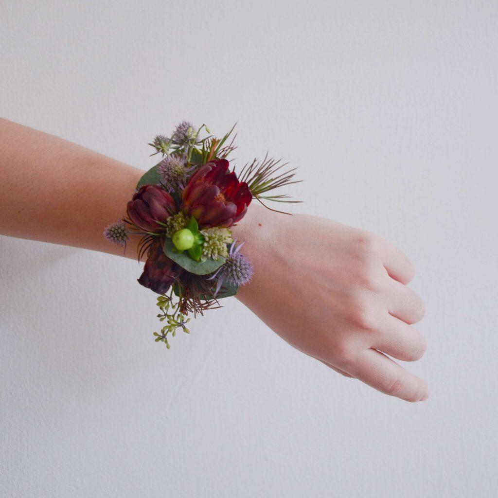 Darling maroon Fresh Wedding Wrist Corsage by AfterRainFlorist, PJ Florist, KL & Selangor Flower Delivery