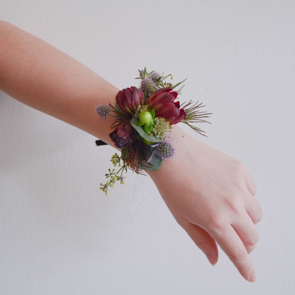 Darling maroon Fresh Wedding Wrist Corsage by AfterRainFlorist, PJ Florist, KL & Selangor Flower Delivery