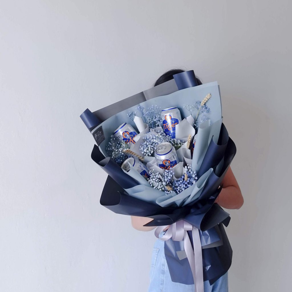 Cheers,For men, Flower & Beer wrapping bouquet by AfterRainFlorist, PJ Florist, KL & Selangor(Klang Valley) Flower Delivery Service