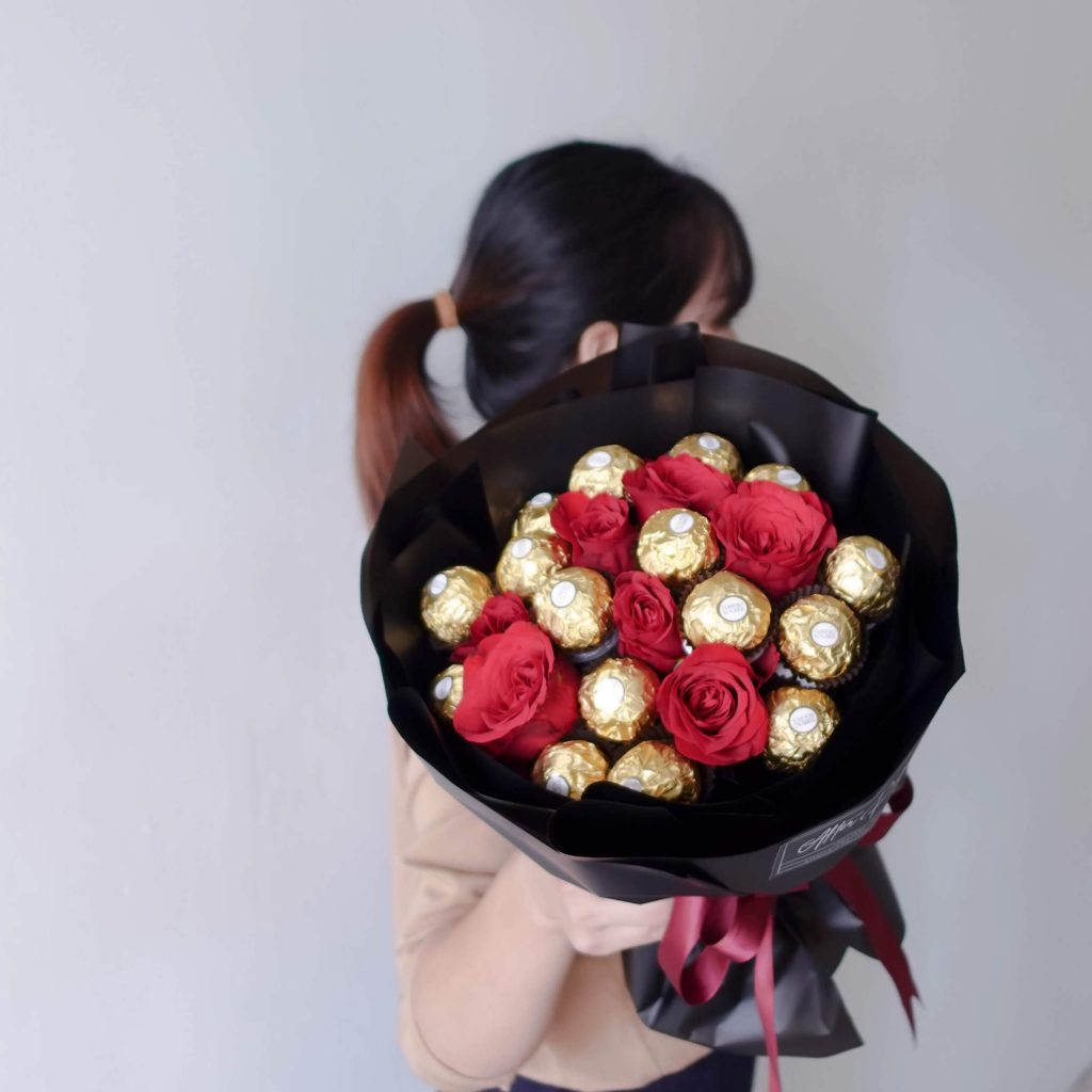 Classic style, Ferrero Rocher Premium Red Rose Bouquet by AfterRainFLorist, Pj(Malaysia) Florist,KL & Selangor Flower Delivery Service