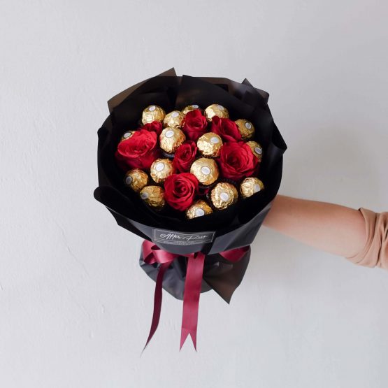 Classic style, Ferrero Rocher Premium Red Rose Bouquet by AfterRainFLorist, Pj(Malaysia) Florist,KL & Selangor Flower Delivery Service