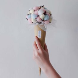 Ice Cream Dried Cotton Flower Cone Bouquet by AfterRainFLorist, Pj(Malaysia) Florist,KL & Selangor Flower Delivery Service