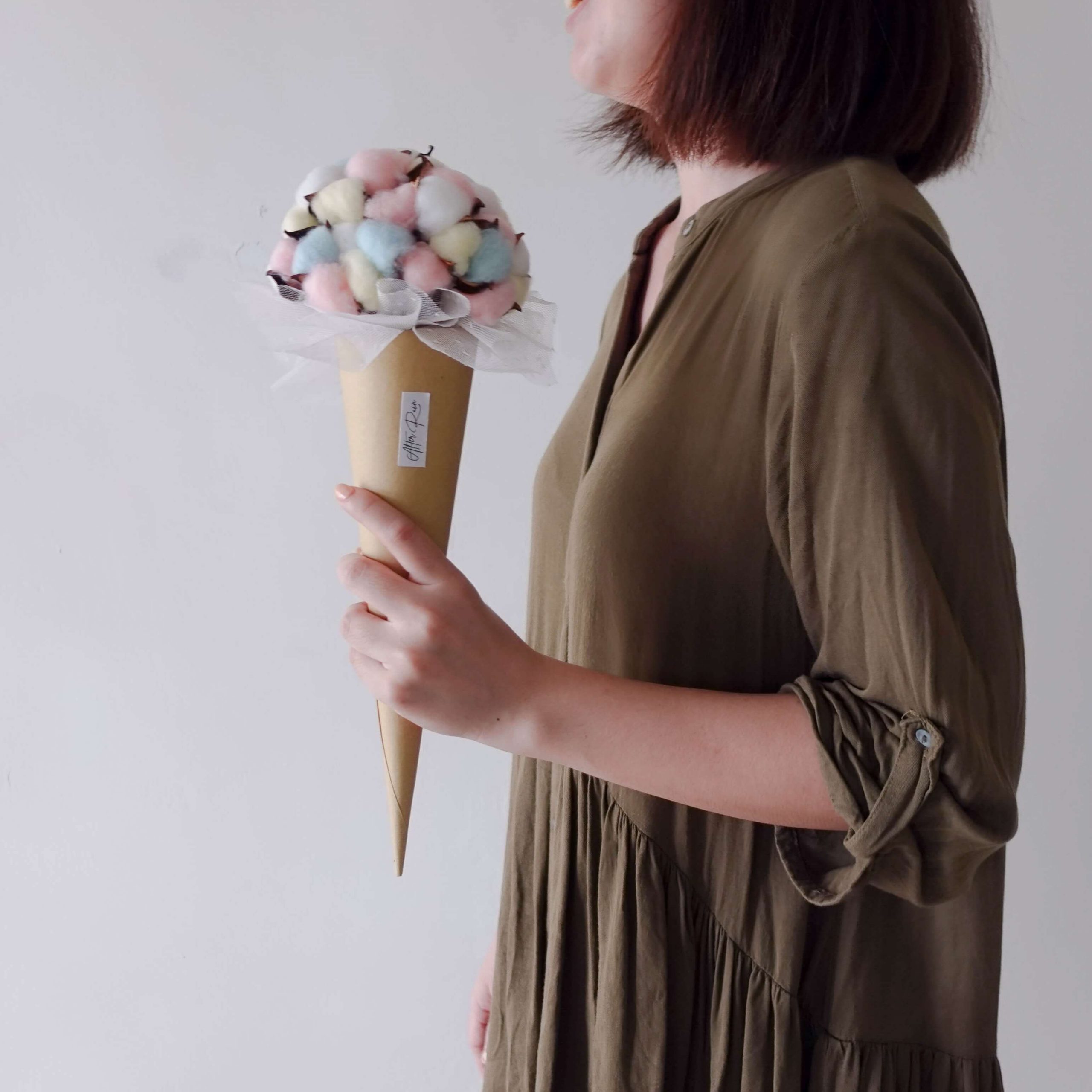 Ice Cream Dried Cotton Flower Cone Bouquet by AfterRainFLorist, Pj(Malaysia) Florist,KL & Selangor Flower Delivery Service