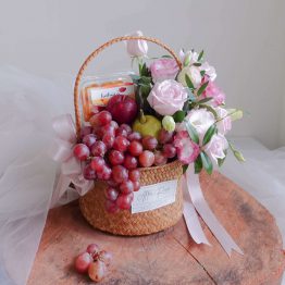 Get Well Soon Gift Moyenne Fresh Fruit & Flower Basket by AfterRainFLorist, PJ (Malaysia) Florist,KL & Selangor / Klang Valley Flower Delivery Service
