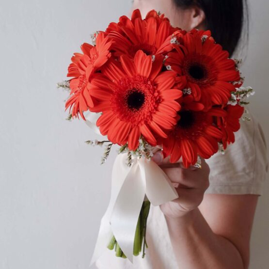 Affordable Bridal Bouquet Lovely Red Gerbera Bridal Bouquet PJ Florist KL Florist Malaysia Florist