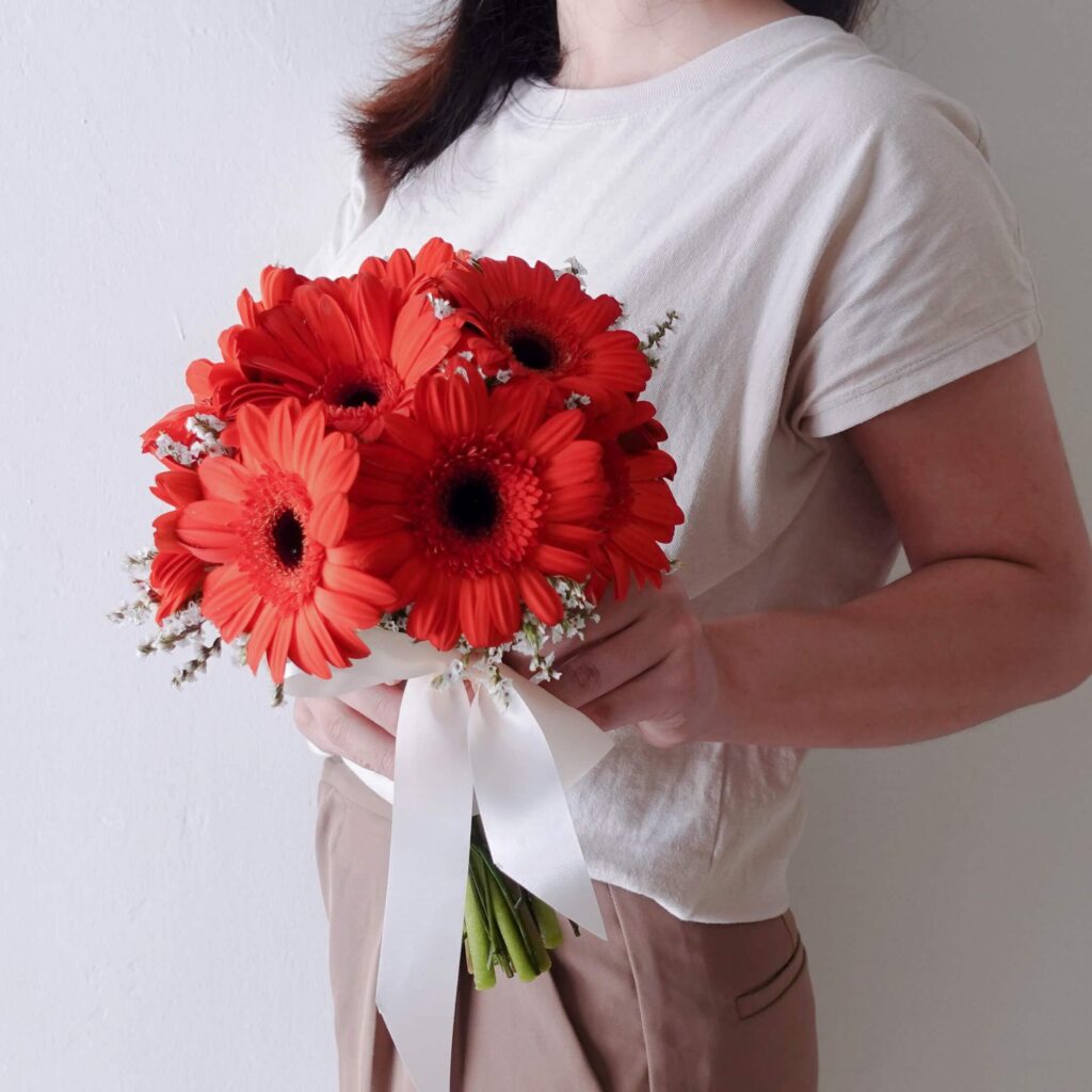 Affordable Bridal Bouquet Lovely Red Gerbera Bridal Bouquet PJ Florist KL Florist Malaysia Florist