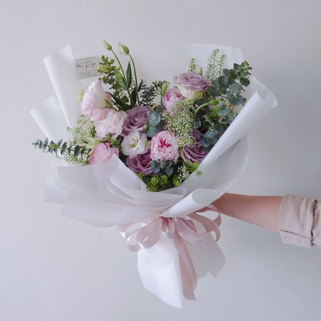 Pastel Sweet Romantic Bithday Mix flower with Peony Fresh Flower Bouquet by AfterRainFLorist, PJ (Malaysia) online Florist,KL & Selangor / Klang Valley Flower Delivery Service