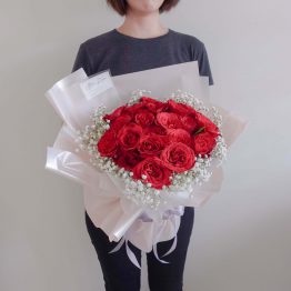 Valentine’s Day VDAY 2022 Rose with Baby Breath Bouquet by AfterRainFLorist, PJ (Malaysia) online Florist,KL & Selangor / Klang Valley Flower Delivery Service