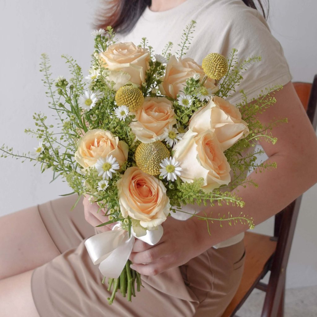 Summer Luxe Champagne Color Bridal Bouquet by AfterRainFLorist PJ Malaysia online Florist KL Selangor Klang Valley Flower Delivery Service