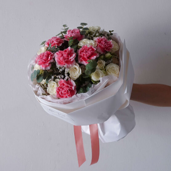 [Mother's Day Flower & Gift Delivery] Sweetheart Mixed Flower with Fresh Carnation Bouquet by AfterRainFlorist, PJ Florist, KL & Selangor(Klang Valley) Flower Delivery Service