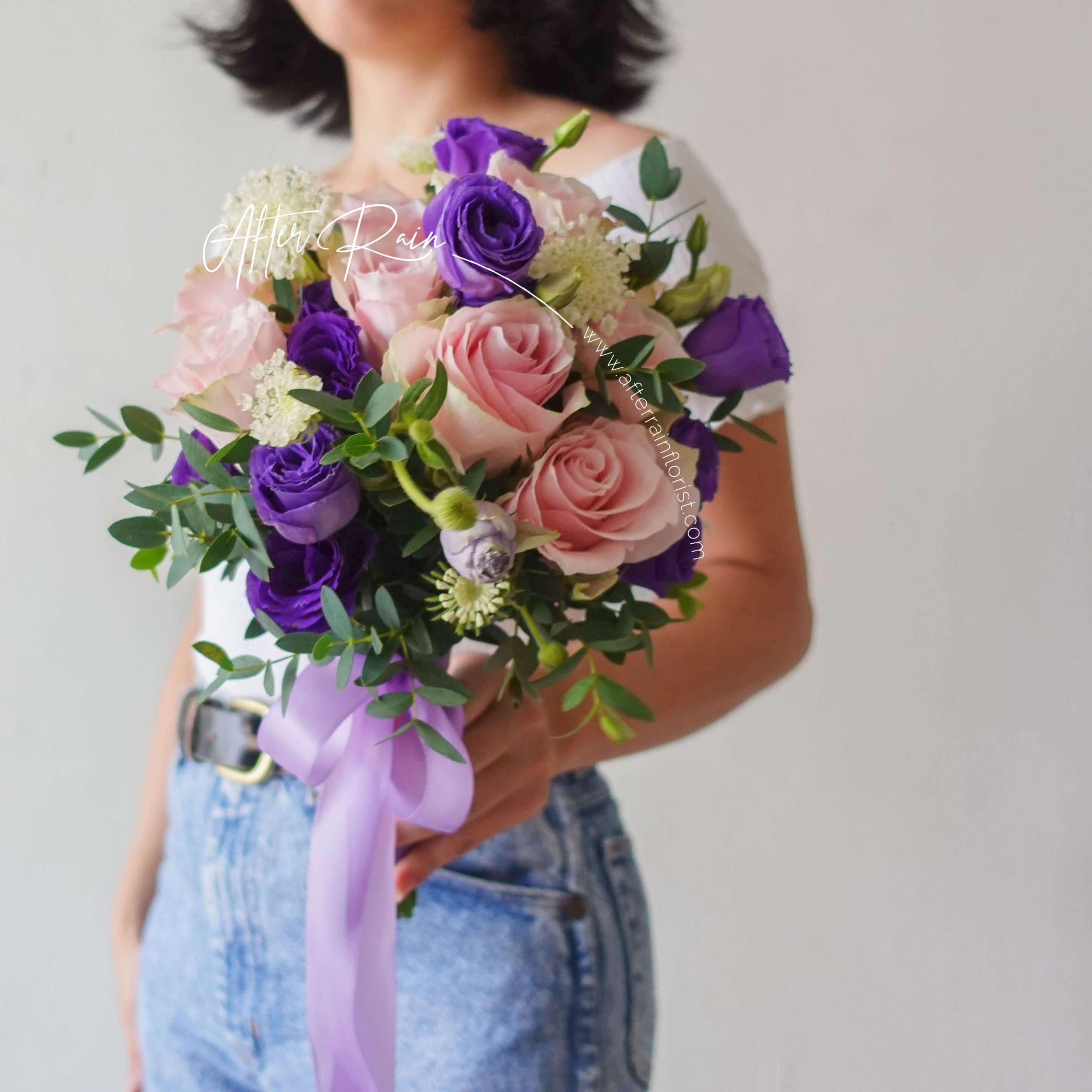 AfterRainFlorist_Lovely_Fresh_Flower_Pink_Purple_Bridal_Rom_Wedding_Floral_Hand_handtied_bouquet_Bunga_Tangan_Kahwin_PJ_Florist_KL_Klang_Valley_Flower_Gift_Delivery_Services