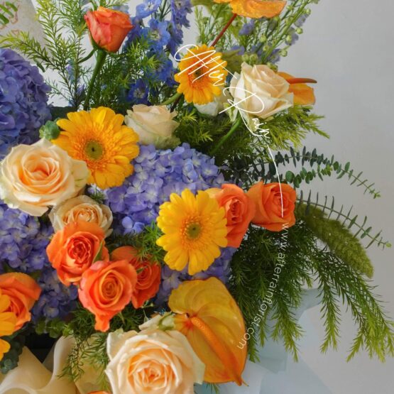 AfterRainFlorist_Best_Wishes_Opening_Flower_Stand_Blue_Orange_PJ_Florist_KL_Klang_Valley_Flower_Gift_Delivery_Services