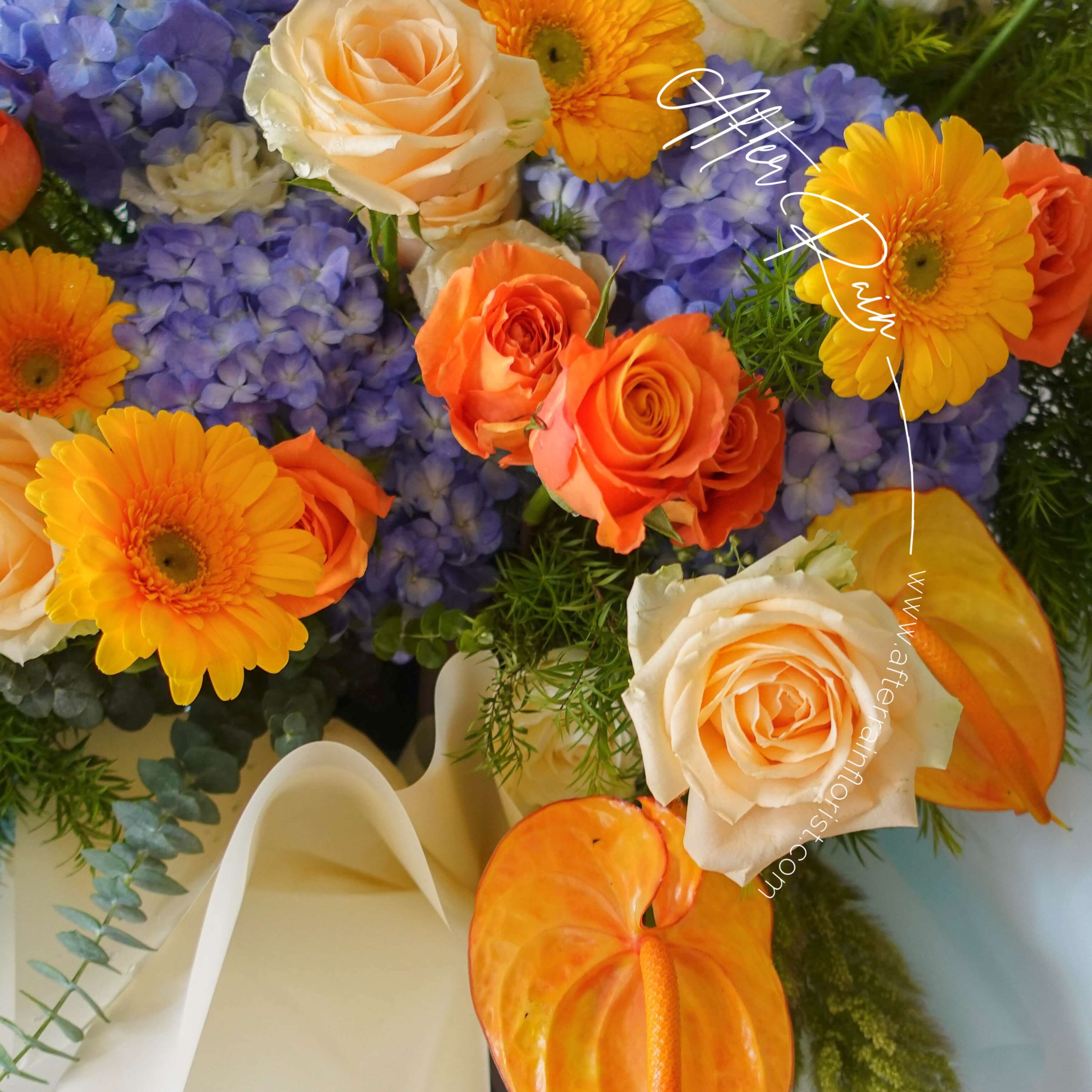 AfterRainFlorist_Best_Wishes_Opening_Flower_Stand_Blue_Orange_PJ_Florist_KL_Klang_Valley_Flower_Gift_Delivery_Services