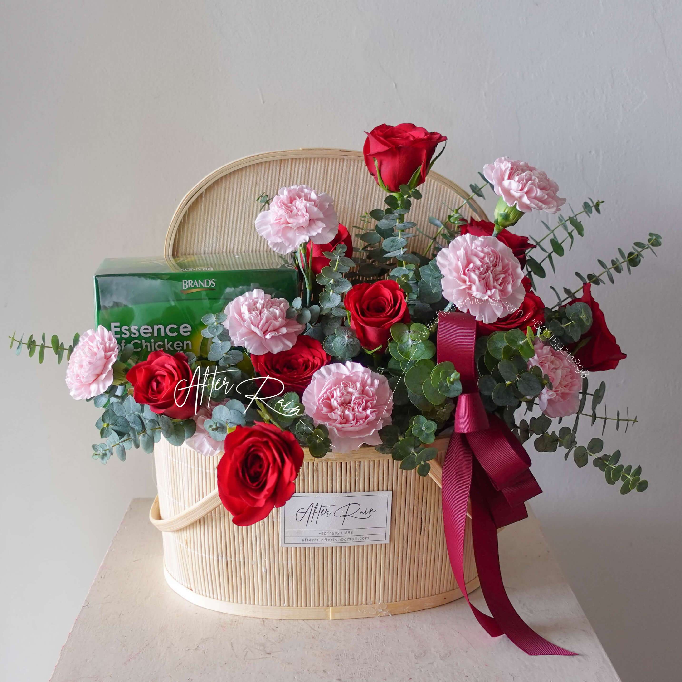 AfterRainFlorist Get Better Soon Brands Chicken Essence and Flower Basket PJ Florist KL Klang Valley Flower Gift Delivery Services