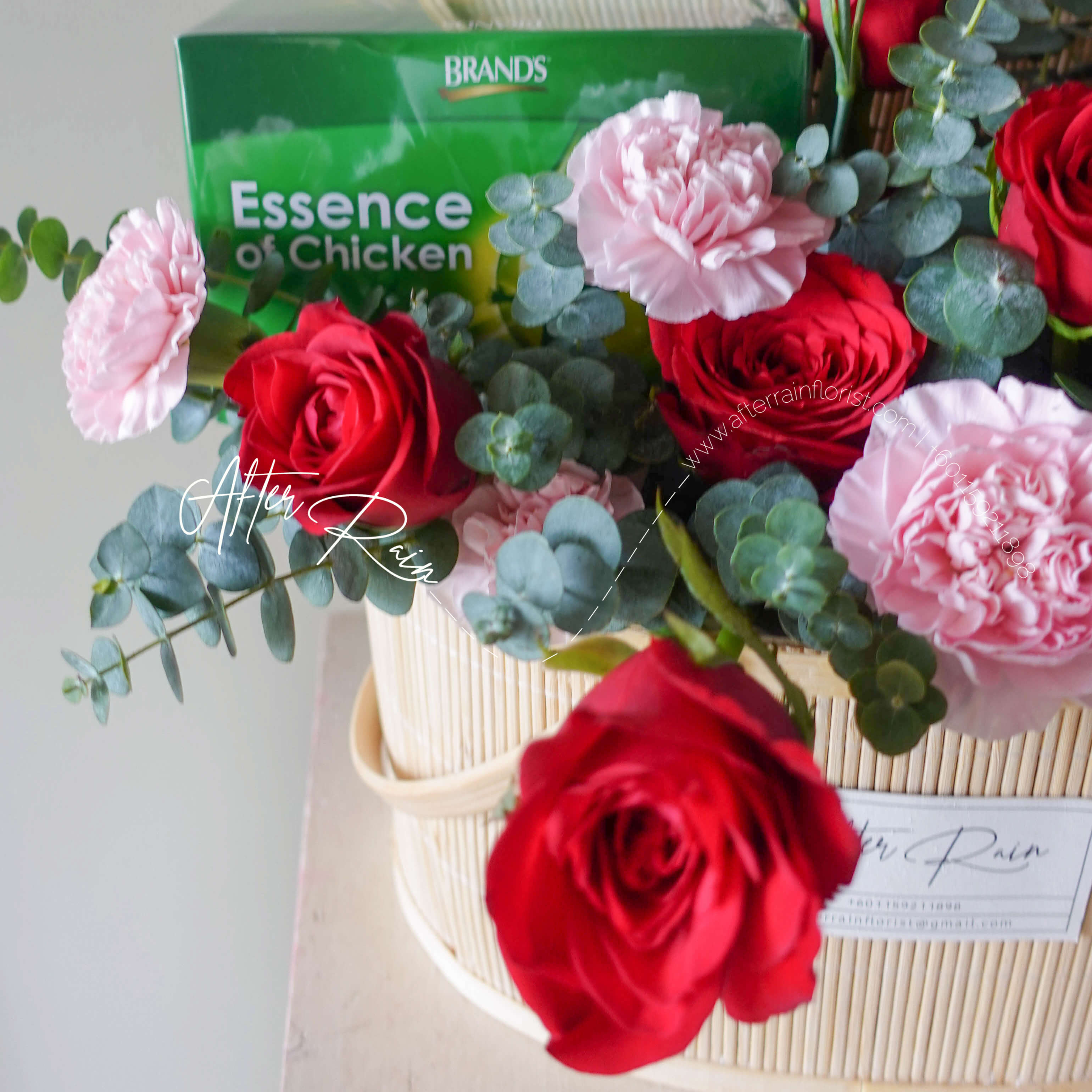 AfterRainFlorist Get Better Soon Brands Chicken Essence and Flower Basket PJ Florist KL Klang Valley Flower Gift Delivery Services