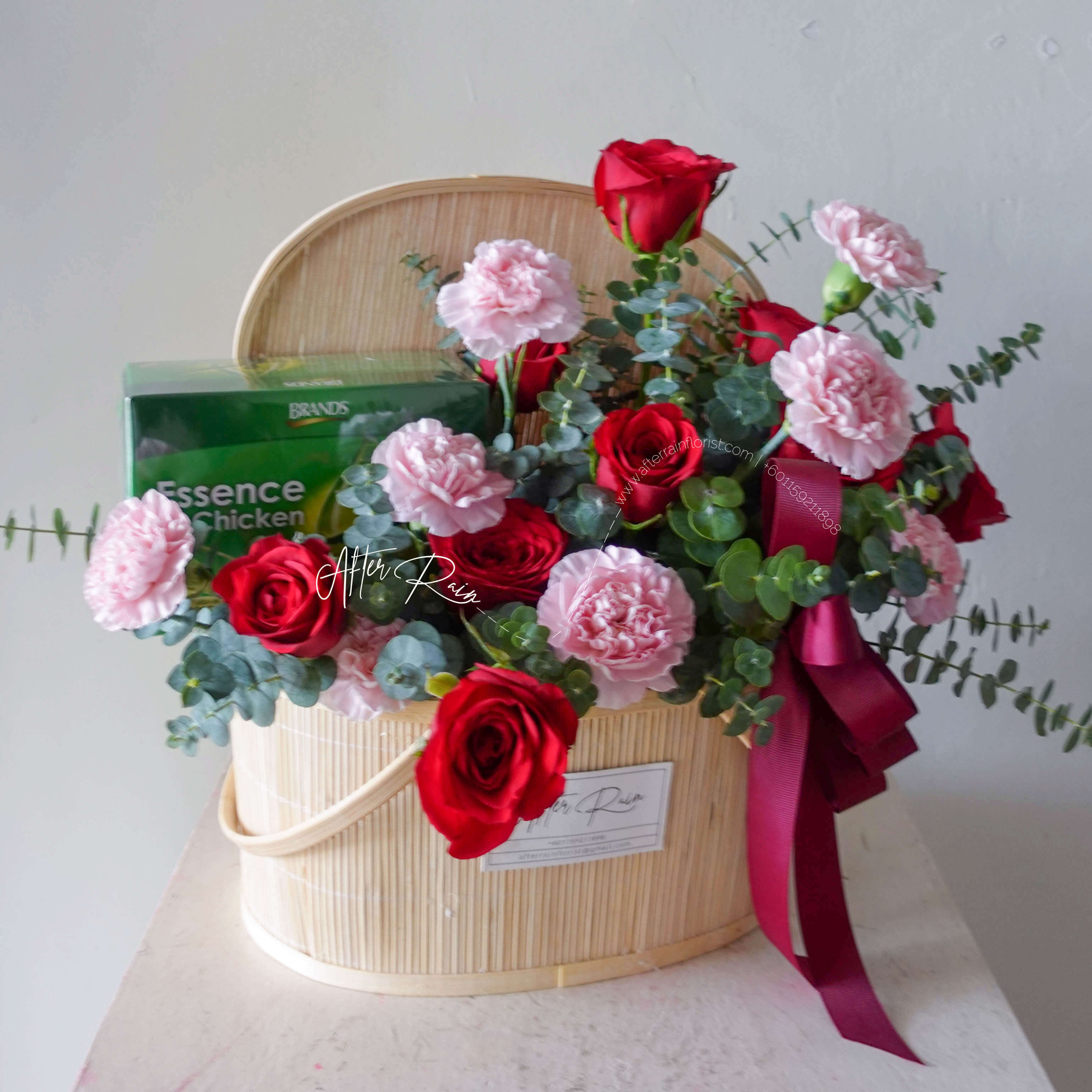 AfterRainFlorist Get Better Soon Brands Chicken Essence and Flower Basket PJ Florist KL Klang Valley Flower Gift Delivery Services