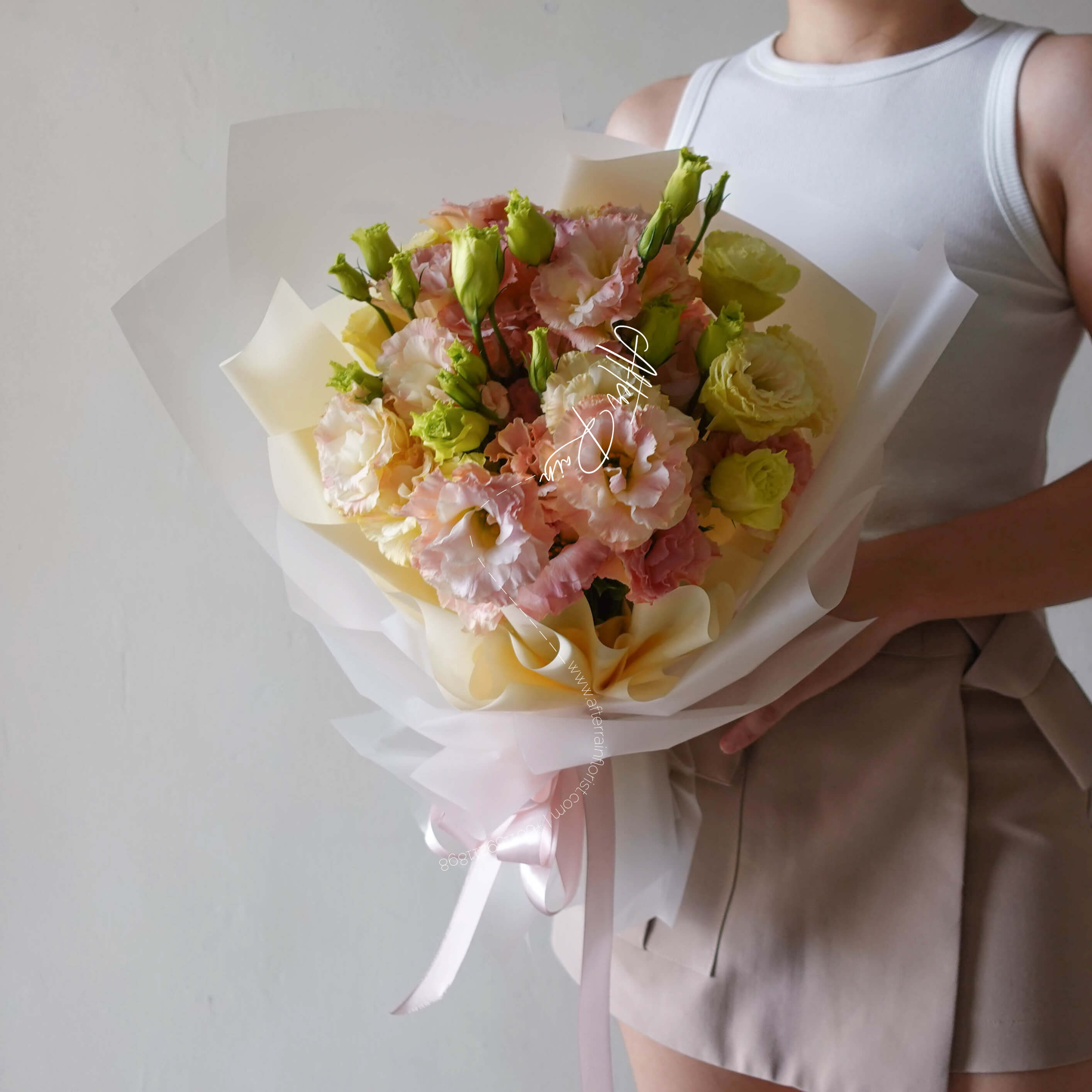 AfterRainFlorist Romance Eustoma Fresh Flower Wrapping Bouquet PJ Florist KL Klang Valley Flower Gift Delivery Services